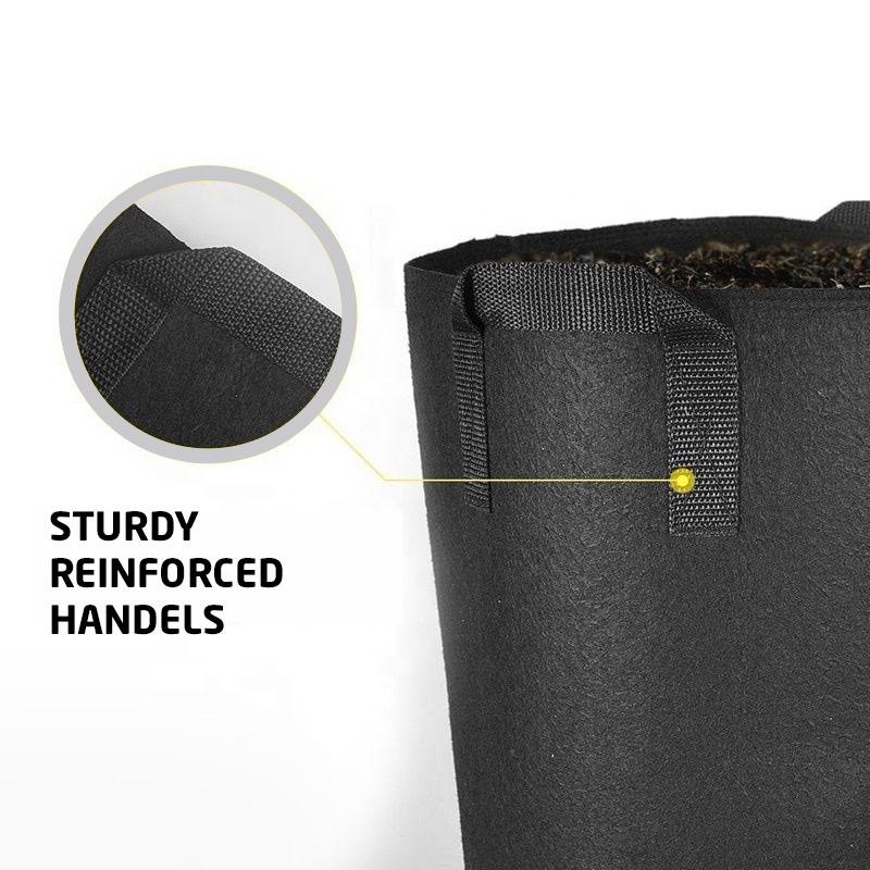 Round Fabric Pot Black - 19 L
