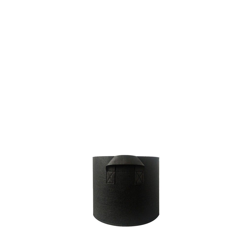 Maceta de tela redonda negra - 4 L