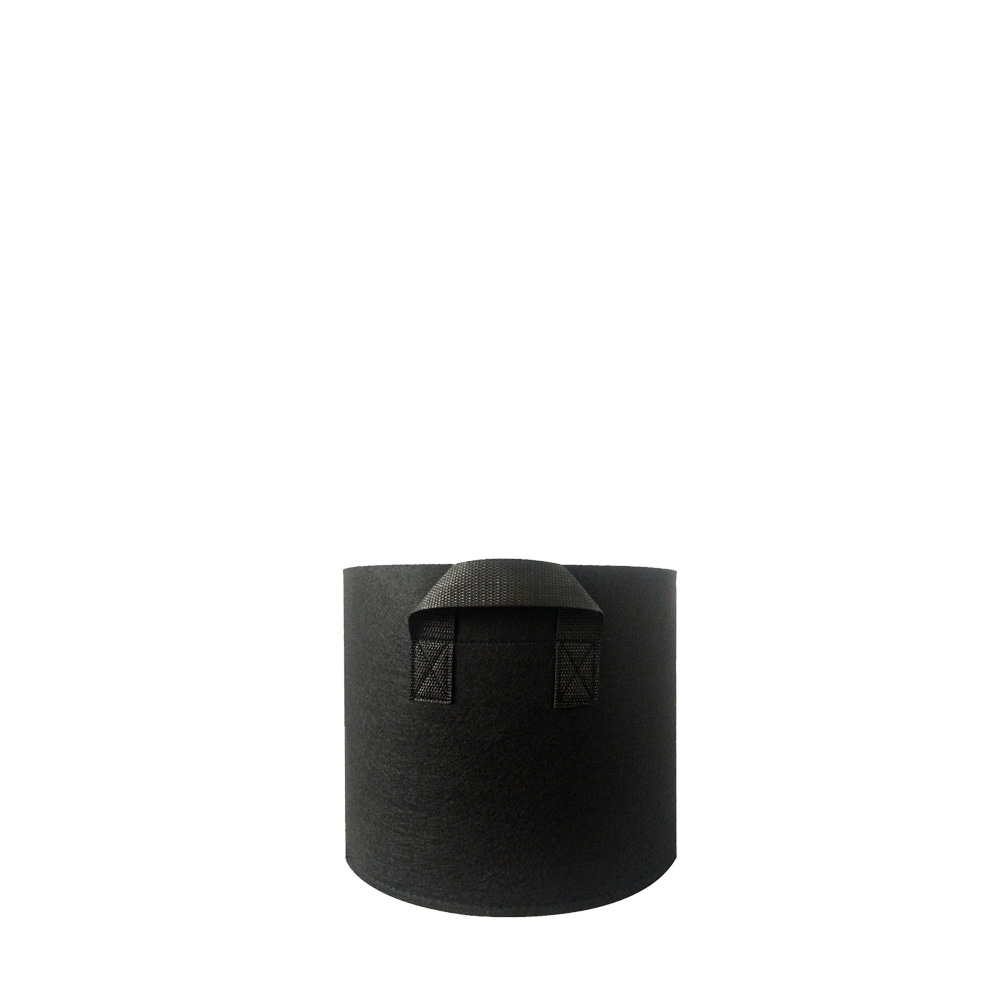 Maceta de tela redonda negra - 8 L